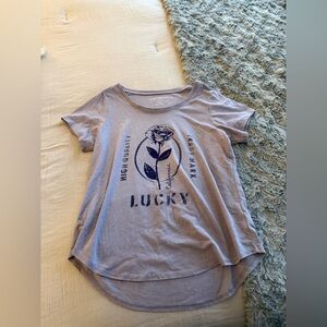 Lucky brand velvet lettering short sleeve